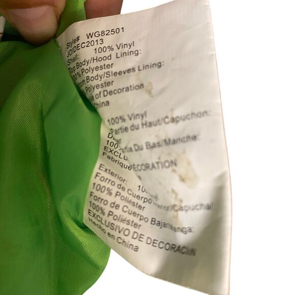 Wippette Kids green polka dot pink watermelon hooded rain trench coat SIZE 4 - Picture 3 of 5